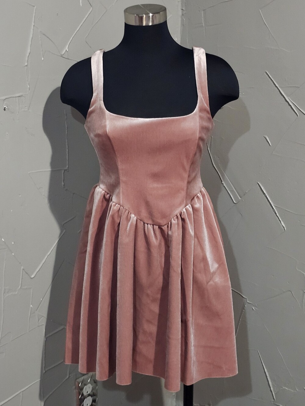 Sleeveless Rose Velvet Fit & Flare Night Dress - Small